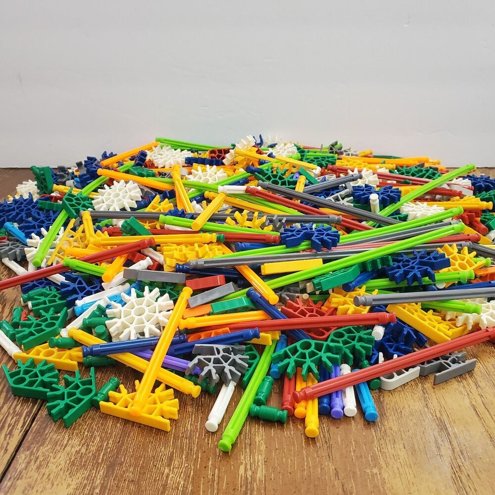K'NEX Lot  1200 Pieces Rods Connectors Tires Mixed Parts Replacement KNEX Toy